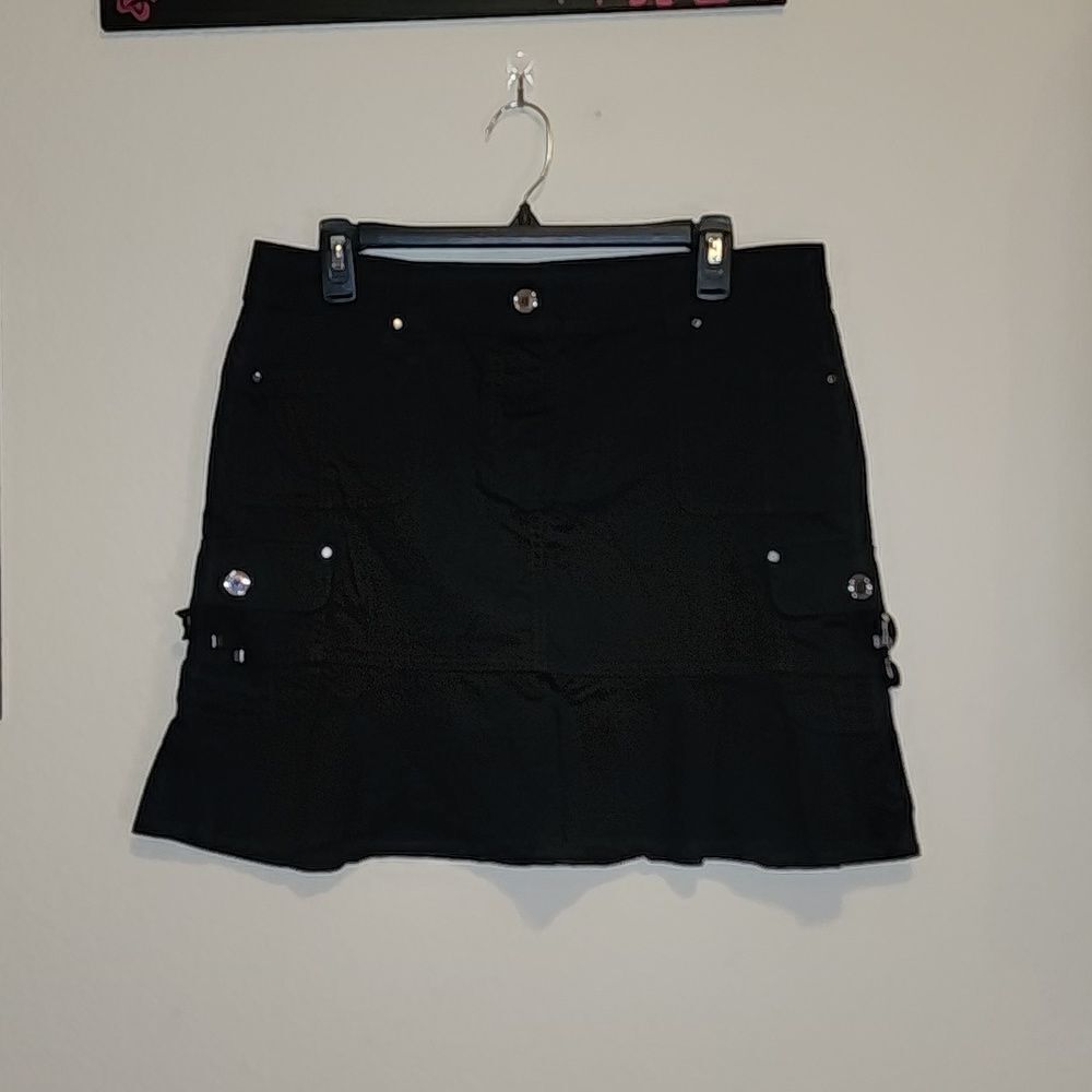White House Black Market Black Mini Skirt Cute pockets with ties